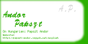 andor papszt business card